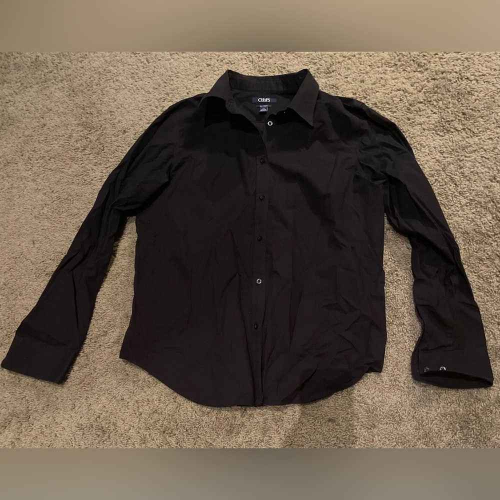 Women’s Chaps black button down shirt/blouse, long sleeves